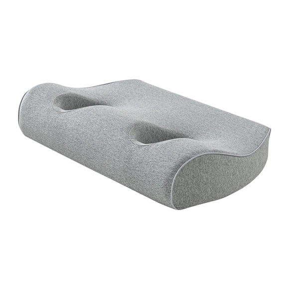 Almohada con orificio para perforación de oreja, almohada lateral para dormir, cómoda, multiusos, portátil, transpirable con orificio para sofá o sala Gris claro