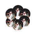 thumbnail image 7 of 15 Inch Round Placemats Set of 6, Black Snowman Christmas Non Slip Heat Insulation PP Table Mats, Xmas Tree Ball Snowflake Elk Washable Place Mats for Kitchen Dining Party Table Decor, 7 of 7