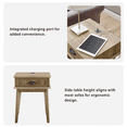 thumbnail image 2 of Caffoz Newport Series Scandinavian Indoor End Table with Storage, Gold Oak, 2 of 7