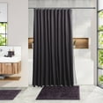 thumbnail image 4 of Clara Clark  Bamboo Bathroom Accessories Set with Shower Curtain Set, Toilet Brush, Trash Can & Soap Dispenser Complete Set + Bath Rugs - Purple, 4 of 5