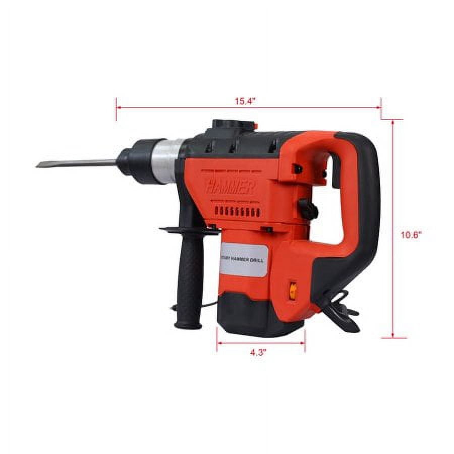 Rotary Hammer 1100W, 1-1/2" SDS Plus Rotary Hammer Drill with 3 Functions for Concrete, Professional Electric Hammer Drill Kit, Black & Red.