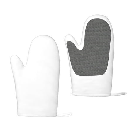 

Zeuib White Print Oven Mitts Oven Gloves with Non-Slip Silicone Heat and Slip Resistant Cooking Mitt Set for Cooking and Baking (2 Count)