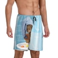 thumbnail image 2 of Kdxio Funny Cat Taking a Bath Print Mens Sleep Shorts Bottoms Soft Comfy Pajama Wear Pants with Drawstring Pockets, 2 of 7