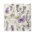 thumbnail image 5 of WOBOGO Purple Lavender and Butterfly Wall Clock 7.78 Inch Battery Operated Silent Unit Square Rustic Vintage Style for Home Bedroom Office Black Pointer, 5 of 8
