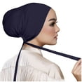 thumbnail image 6 of Clearance! Hontri 1Pc Headscarf Clearance under $5, Women Casual Solid Color Multicolor Elastic Bandage Lace Up Bottom Muslim Hijab On Sale, 6 of 8