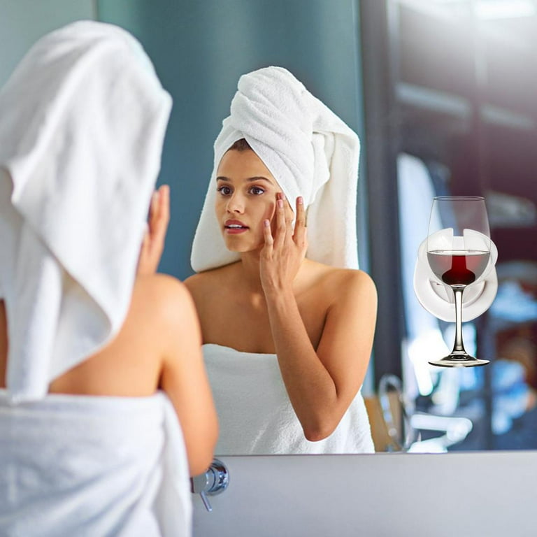 Wine glass shower holder deals