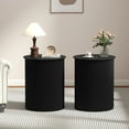 thumbnail image 6 of YOCWO Small Round End tables Set of 2 for Living Room with fluted Design, Circle Bedside Table for Bedroom, Black, 6 of 7