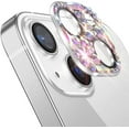 thumbnail image 2 of Bling Diamond Camera Lens Protector Compatible with iPhone 15 ＆ iPhone 15 Plus, Metal Glitter Gem Camera Cover，9H Tempered Glass lens full Screen Protector with 3D Rhinestone Sparkle, 2 of 6