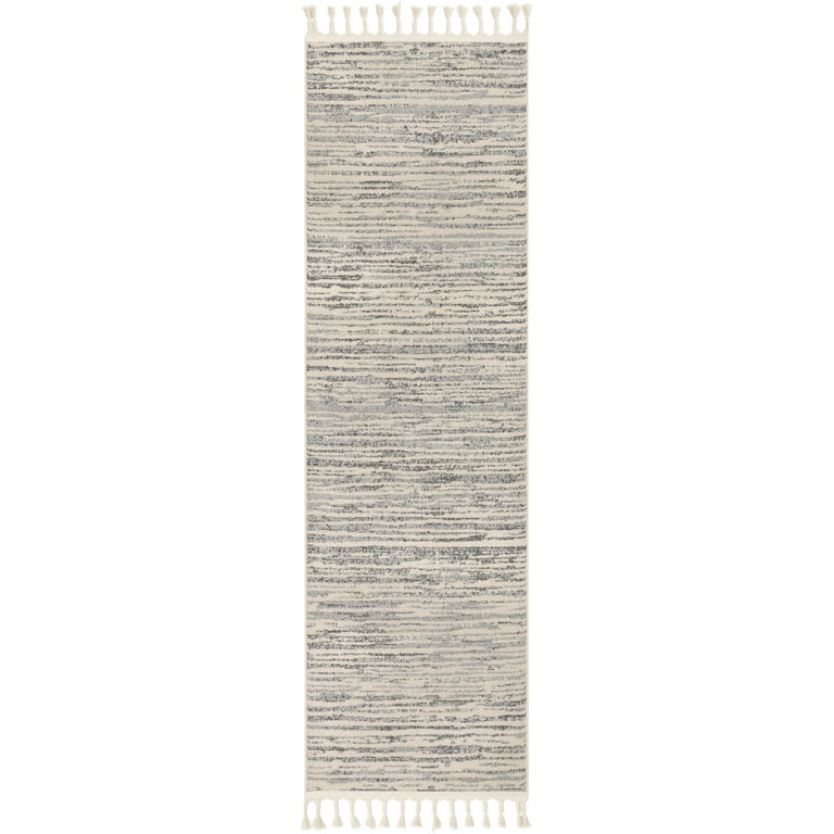 Well Woven Torino Beige Striated Abstract Runner Rug 2x7 (2'3 x 7