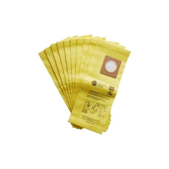 Hoover Commercial Bag Cu2 Allergen, Compatible with CH54013, CH54015, CH54113, CH54115, Allergen Filtration, Disposable Bags, 10 Pack