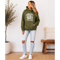 thumbnail image 4 of Sorry I Can't It Is Football Season Hoodie Women Checkered Helmet, Army Green Hoodie, M, 4 of 8