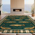 thumbnail image 2 of Design&I 2'x3' Washable Throw Rug Fish Bass Cabin Trout Wilderness Fishing Plaid Frame Clownfish for Hallway, Laundry Room, Low Profile Daily Traffic Ready Accent, 2 of 7