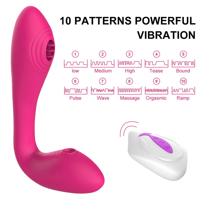 TAQU 2 in 1 Sucking and Licking Vibrator,Double Stimulus  Stimulator,Waterproof Adult Sex Toys for Women or Couple,Remote Control  Clitoral