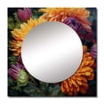 thumbnail image 2 of Designart "Orange Purple Mums In Bloom Bold Blossoms" Floral Square Mirror For Wall Decor - Large Orange Square Mirror Printed Wall Decor - Traditional Square Living Room Mirror, 2 of 5