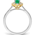 thumbnail image 2 of 14K Two-Tone White Gold Lab Grown Diamond & Cr. Oval Emerald Fashion Ring (Size 7) Made In India rm6990-ce-100-wyalg, 2 of 5