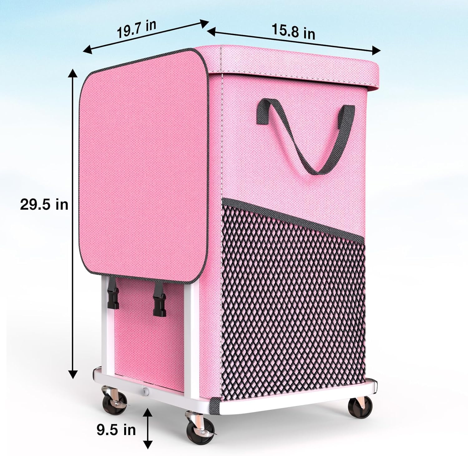 40 Gal(150L) High Grade Large Laundry Basket with Wheels, Rolling Laundry Hamper, Laundry Cart with  Frame and Removable Bag Design, Suitable for Laundry Room,  (, 150L)