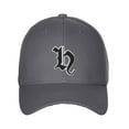 thumbnail image 2 of Daxton Structured Baseball Hat Cap Old English A to Z Letter Number Initial-Charcoal, Letter H, 2 of 4