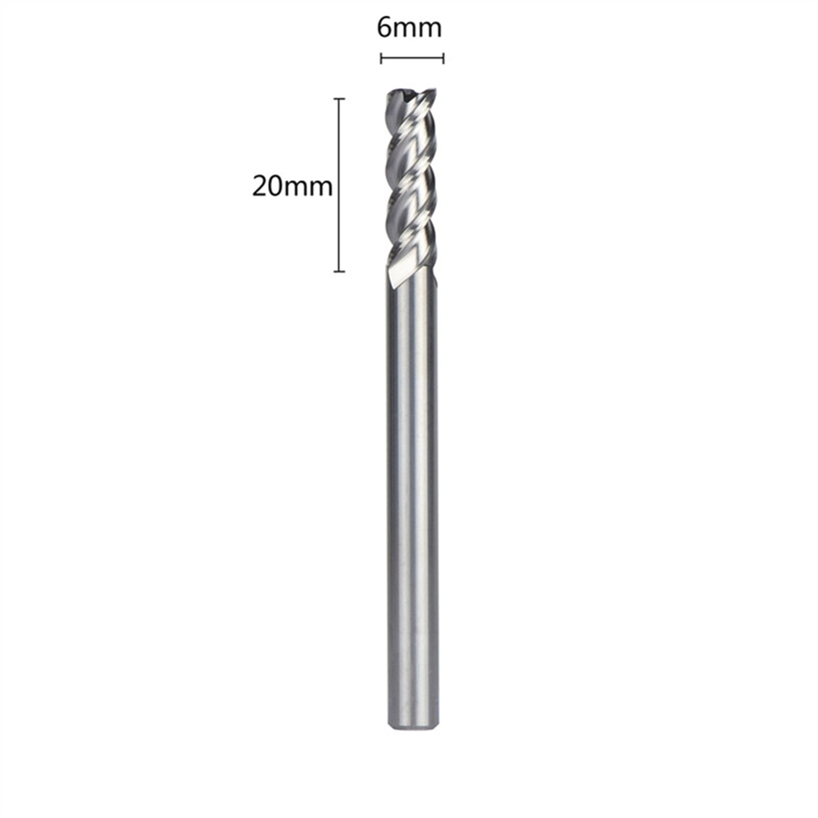 5pcs D6-6-75 Tungsten Steel End Mills 3-Flute Flattened Head Milling Cutters Carbide End mills HRC45 Suitable for Aluminum