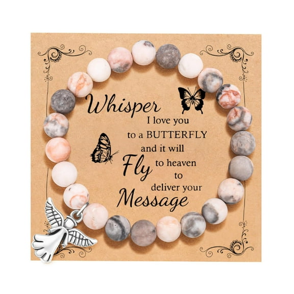 Teacher Appreciation Bracelet - Natural Stone Bead Jewelry with Inspirational Charm - Thoughtful Graduation & Thank You Gift for Women, Educators & Mentors