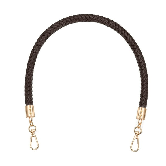 Uxcell Braided Purse Straps 52cm / 20" PU Leather Handles Replacement with Golden Buckle, Dark Brown