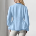 thumbnail image 6 of GUACER Fashion Womens Long Sleeve Tops Peplum Blouses V Neck Button Front Lace Trim Office Casual Outfits, 6 of 9