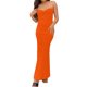thumbnail image 2 of VISgogo Vestido Delgado para Mujer Color Sólido Cruzado Hombro Diseño Punto Versátil Elegante Vestido de Cóctel VISgogo moda, 2 of 9