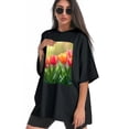 thumbnail image 4 of Plus Size Shirt for Women Black Tops for Women Short Sleeves Shirt for Women Tulip T Shirt Crewneck Shirt for Women XS, 4 of 5