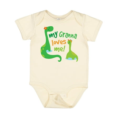 

Inktastic My Granna Loves Me Grandson Boys Baby Bodysuit