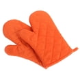 thumbnail image 2 of Orange 1Pair Of Cotton Microwave Glove Oven Special Heat Insulation, Anti-Scald And High Temperature Resistance Kitchen Solid Color Thickening,Length 28Cm, 18Cm Widest, 2 of 5