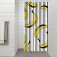 thumbnail image 3 of Banana Print Shower Curtain Yellow Fruit Pattern Cute Kawaii Cartoon Funny Design Aesthetic Illustration Painting for Banana Lover Tropical Bathroom Decor Waterproof with Hooks, 3 of 5