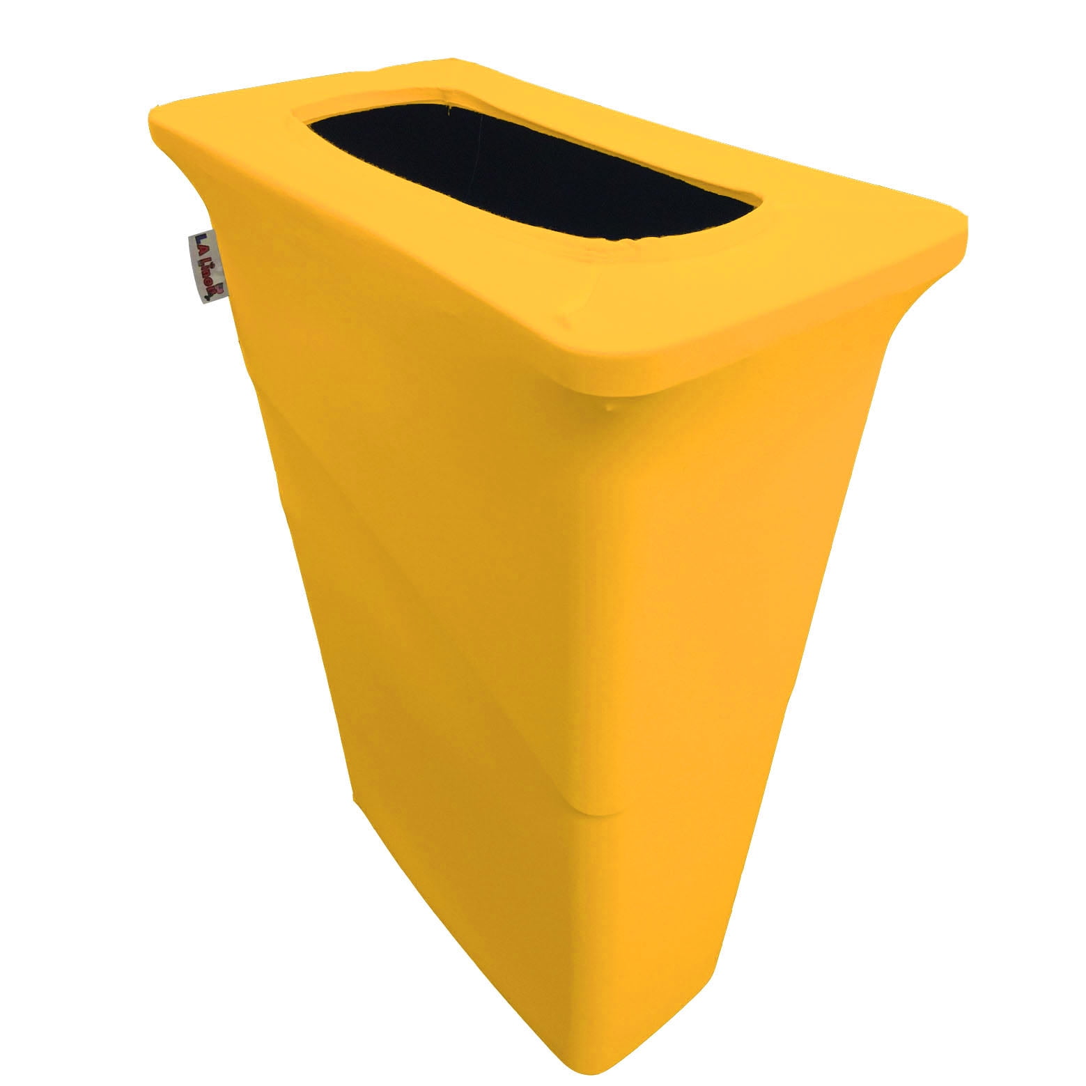 LA Linen Stretch Spandex Trash Can cover for Slim Jim 23Gallon, Yellow