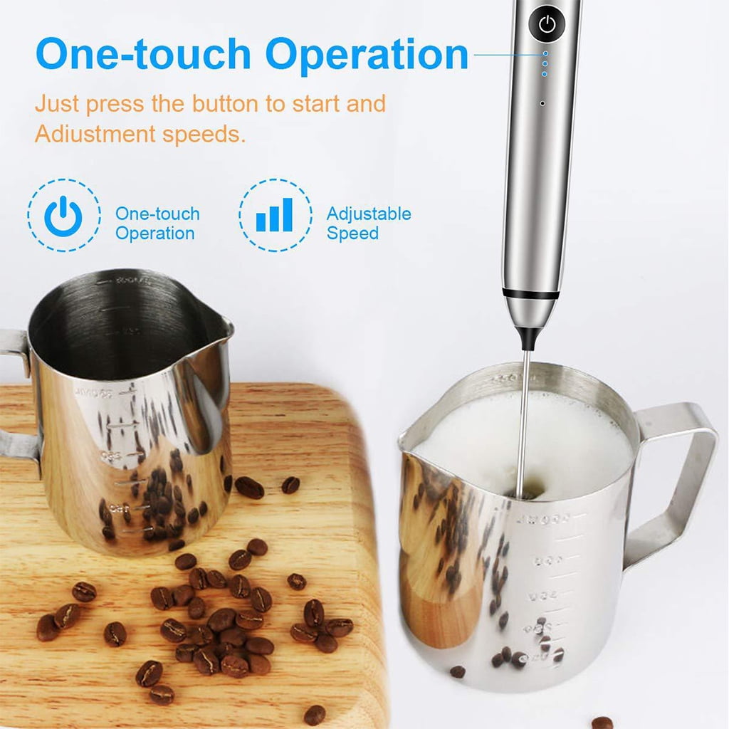 BQBQERT Handheld Milk Frother Electric Hand Foamer Drink Mixer for Coffee Frappe Hot Chocolate Whisk Frother