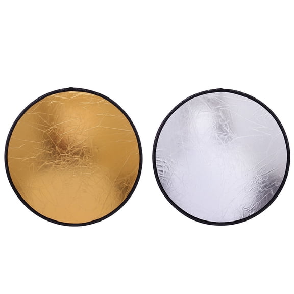 Estudio de 2pcs Fotografía Reflector 2 en 1 Disco de reflector de luz de oro y plata