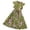 Green, variant on Girls Spring Dress Little Child Big Bids Flying Sleeve Retro Print Princess Clothes Floral Dress Size 9-11T