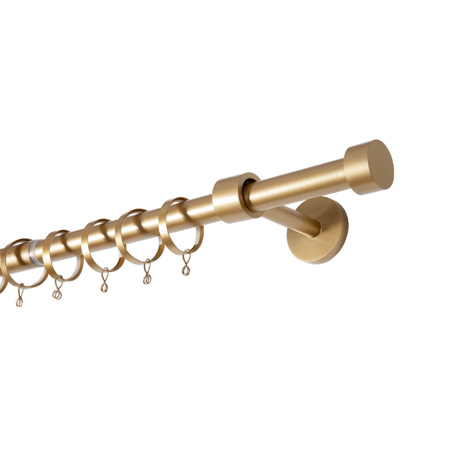 TWOPAGE Lucas Adjustable Gold Curtain Rod for 72-120 Windows, Heavy-duty carbon steel curtain rod with curtain rings