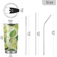 thumbnail image 3 of SKYSONIC Lemons Tumbler Stainless Steel Double Wall Vacuum Reusable Insulated Mug with Straw and Built-in Coaste for Cold and Hot Beverages, 12oz, 3 of 7