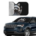 thumbnail image 4 of KAKALAD Funny Raccoon 1 Universal Windshield Car Sun Shades Accordion Folding Auto Aluminum Sunshade 51"x 27.5", 4 of 9