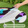 thumbnail image 5 of Colorful Mushroom Pattern Dark Pattern Round Fitted Tablecloth with Elastic Edge,Dining Table Cover Waterproof,Outdoor Round Tablecloth for Camping,Dining,Indoor and Outdoor, 5 of 7