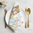 thumbnail image 2 of Easter Cloth Napkins, Spring Rabbit Colorful Eggs Budding Florals Leaf Washable and Reusable Dinner Napkins Set of 2, Table Napkin for Kitchen Party Birthday Wedding Hotel Housewarming 20"x20", 2 of 9