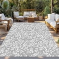 thumbnail image 2 of Grey Spring Floral Outdoor Rug for Patio/Deck/Porch, Non-Slip Large Area Rug 3 x 5 Ft, Farmhouse Flowers Elegant Pastoral Indoor Outdoor Rugs Washable Area Rugs, Reversible Camping Rug Carpet Runner, 2 of 8