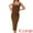 Brown, variant on DARING DIVA Square Neck Waisted Ruched Tank Midi Dress XS Black