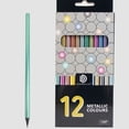 thumbnail image 2 of 1 Set Kid's Metallic Colored Pencil Wooden Drawing Pencil 12 Colors Pencils, 2 of 5