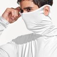 thumbnail image 7 of Fanxing Mens Hooded Sun Shirt with Mask Big and Tall Lightweight Hoodies Full Zip Jacket Long Sleeve UPF 50 Rash Guards Fishing Shirts for Men White,XXXXXL, 7 of 7