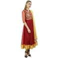 thumbnail image 3 of Atasi Designer Maroon Anarkali Kurti With Dupatta Churidar Embroidered Net Dress-22, 3 of 6