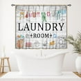 thumbnail image 6 of Laundry Room Curtains for Windows,Vintage Farmhouse Rustic Watercolor Hanging Clothes Laundry Drapes for Country Bedroom Living Room Windows Treatment 2 Panel,55X39 Inch, 6 of 6