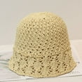 thumbnail image 5 of COCOpeaunt Hollow Breathable Summer Hats for Women Retro Flat Drooping Hat Brim Straw Hat Ladies Outdoor Sun Protection Beach Straw Hat, 5 of 6