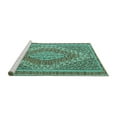 thumbnail image 2 of Ahgly Company Machine Washable Indoor Square Persian Turquoise Blue Traditional Area Rugs, 8' Square, 2 of 4