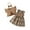 Coffee, variant on Girls Outfits Toddler Fly Sleeve Ruffles Top and Plaid Vest Dress with Headband Set Baby Clothes for Girls Coffee 2-3 Years
