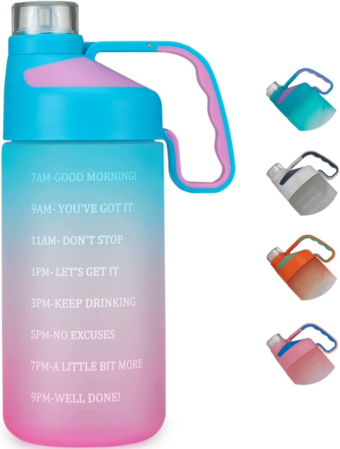 Water Bottles with Motivational Time Marker & Straw Leakproof BPA Free  Reusble Flip Top Water Bottle for Sports and Fitness Enthusiasts  (A1-Pink/Green Gradient) - Walmart.com