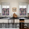 thumbnail image 4 of Pioneer Kitchen Curtains and Valance Set 24 Inch Tier Navy Floral Print Curtains Small Drapes for Cafe Living Room Bathroom Farmhouse 3 Pieces Set Rod Pocket, 4 of 6